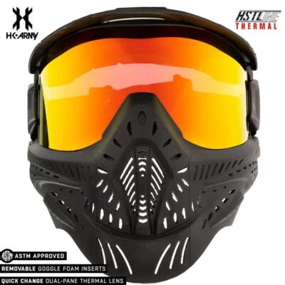HK Army HSTL Paintball Goggle Mask with Anti Fog Thermal Lens - Black Fire Lens