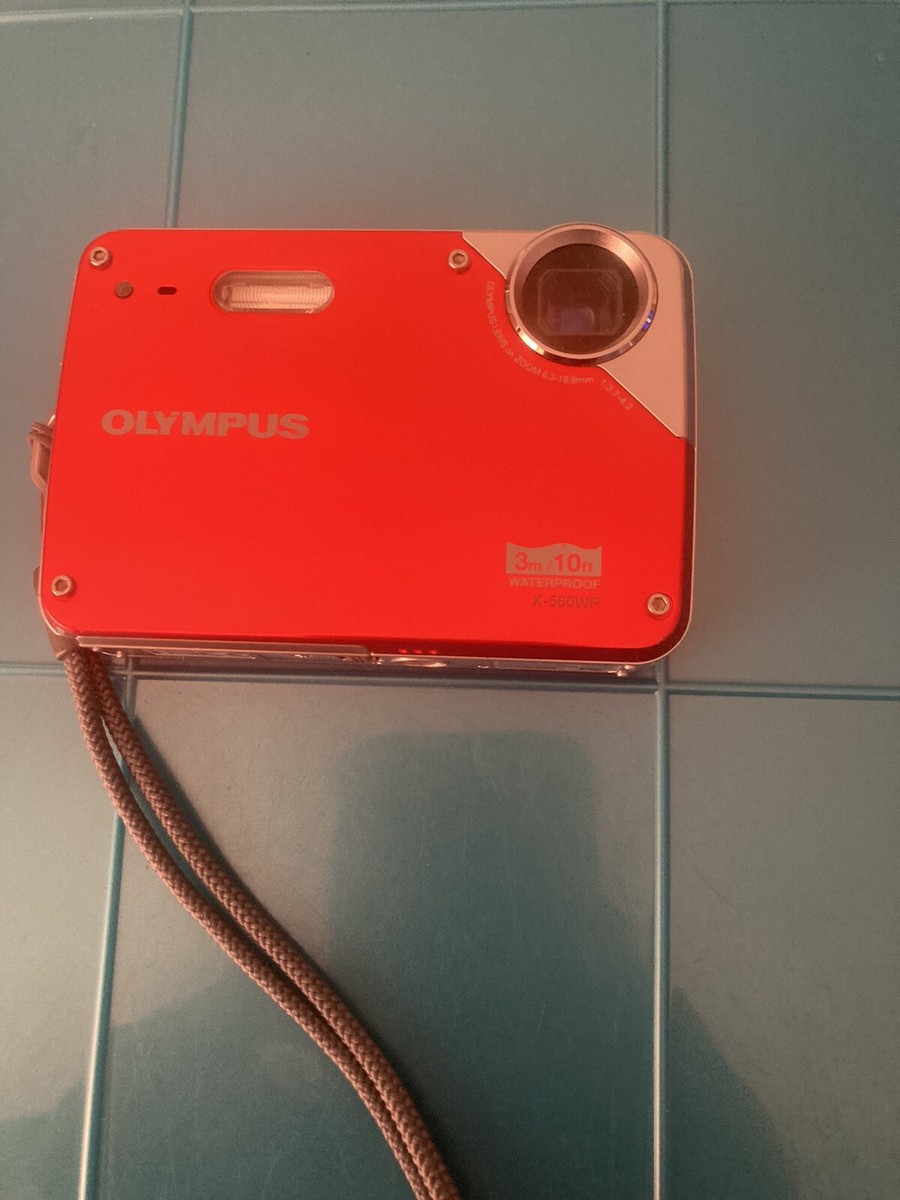 Olympus X-560WP-RED -Waterproof-10 MP-Digital Camera-SD Card