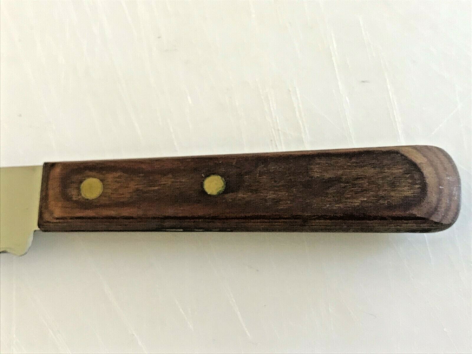 Vintage Geneva Waverly Edge Stainless 7" Blade Kitchen Knife Wood