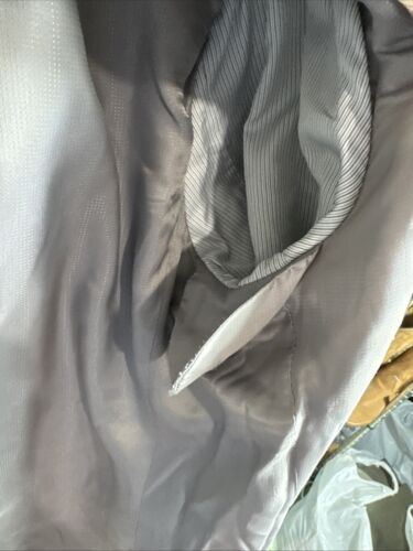 Mens Perry Ellis Slim Fit 2 Piece Suit Gray 46R 38x32 Poly blend Check 2 Button - Picture 12 of 18