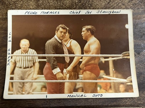 Vintage Pedro Morales Gorilla Monsoon Strongbow Type 1 Photos WWE WWF NWA AWA - Picture 2 of 4