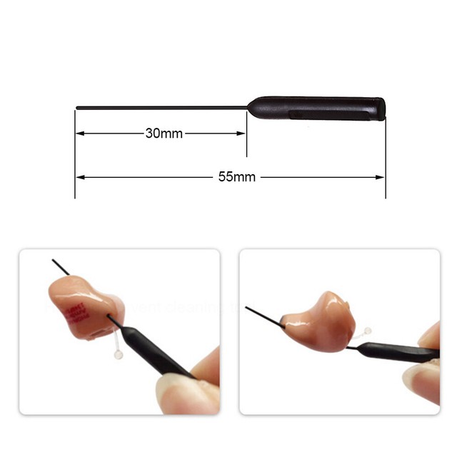 Open Fit Hearing Aid Tube Cleaning Tool Earpiece Earmold Vent Cleaner