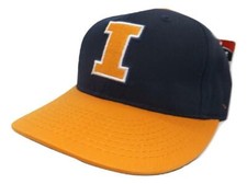 NEW Illinois Illini Mens OSFA Adjustable Blue Orange Cap Hat