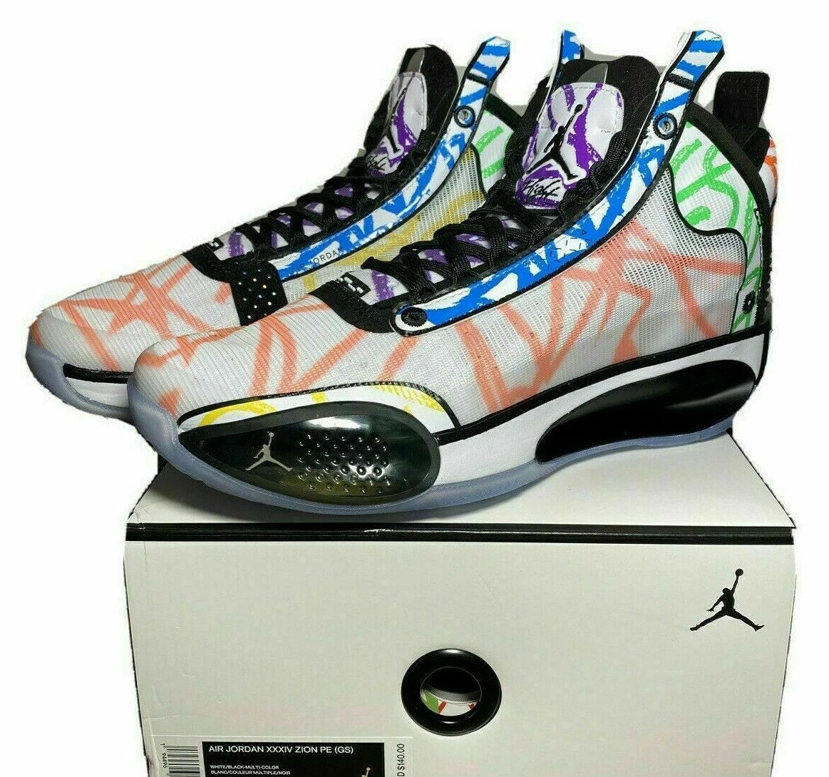 Nike Air Jordan 34 Zion PE GS Coloring Book Men Youth Sz 6Y Wms