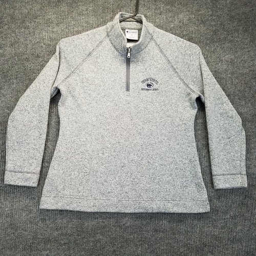 Champion Penn State Nittany Lions Jacket Womens XL Gray 1/4 Zip Front Spell-Out