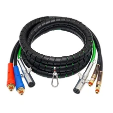 KOOTANS 15FT Semi Truck Air Lines Kit 3 in 1 Trailer Cord and Air Brake Hoses...