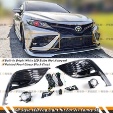 FOR 2021-2024 TOYOTA CAMRY SE XSE CLEAR LENS LED FOG LIGHT LAMP BEZEL COVER KIT