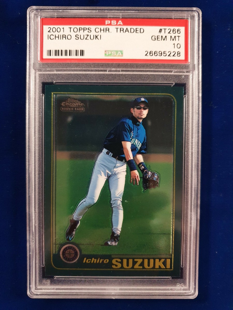 🌟2001 Topps Chrome Traded #T266 ICHIRO SUZUKI RC-PSA 10 GEM MINT