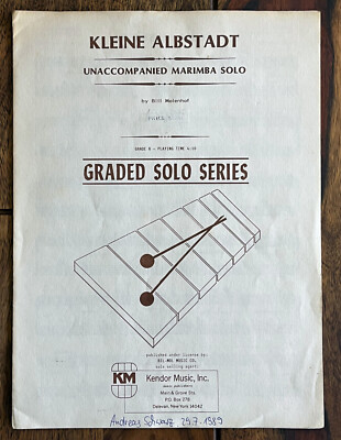  Kleine Albstadt   Unaccompanied Marimba Solo  von Bill Molenhof