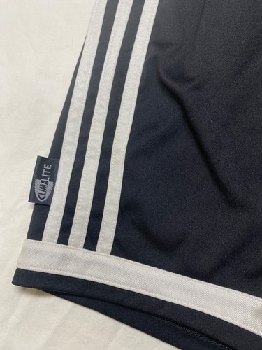 YOUTH SIZE MEDIUM ADIDAS CLIMA365 BLACK SHORTS WITH WHITE STRIPES - Picture 7 of 9