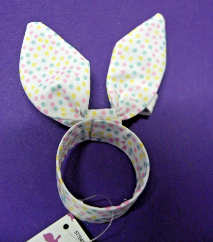 Juego de 4 anillos de servilleta orejas de conejo colores pastel tela nuevo - Imagen 2 de 5