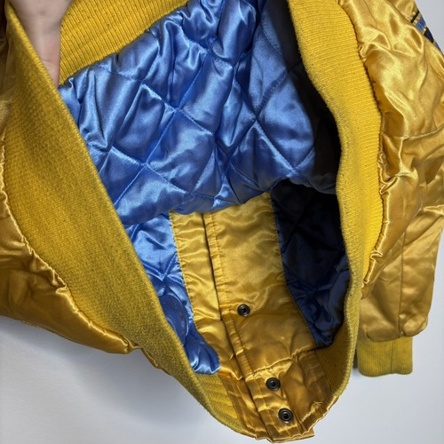 VTG Rare NBA Denver Nuggets Gold Starter Satin Bomber Jacket Men’s Size XL - Picture 10 of 12