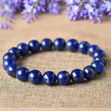 Natural Lapis Lazuli 8mm Beads Blue Gemstone Chakra Balance Man Stretch Bracelet