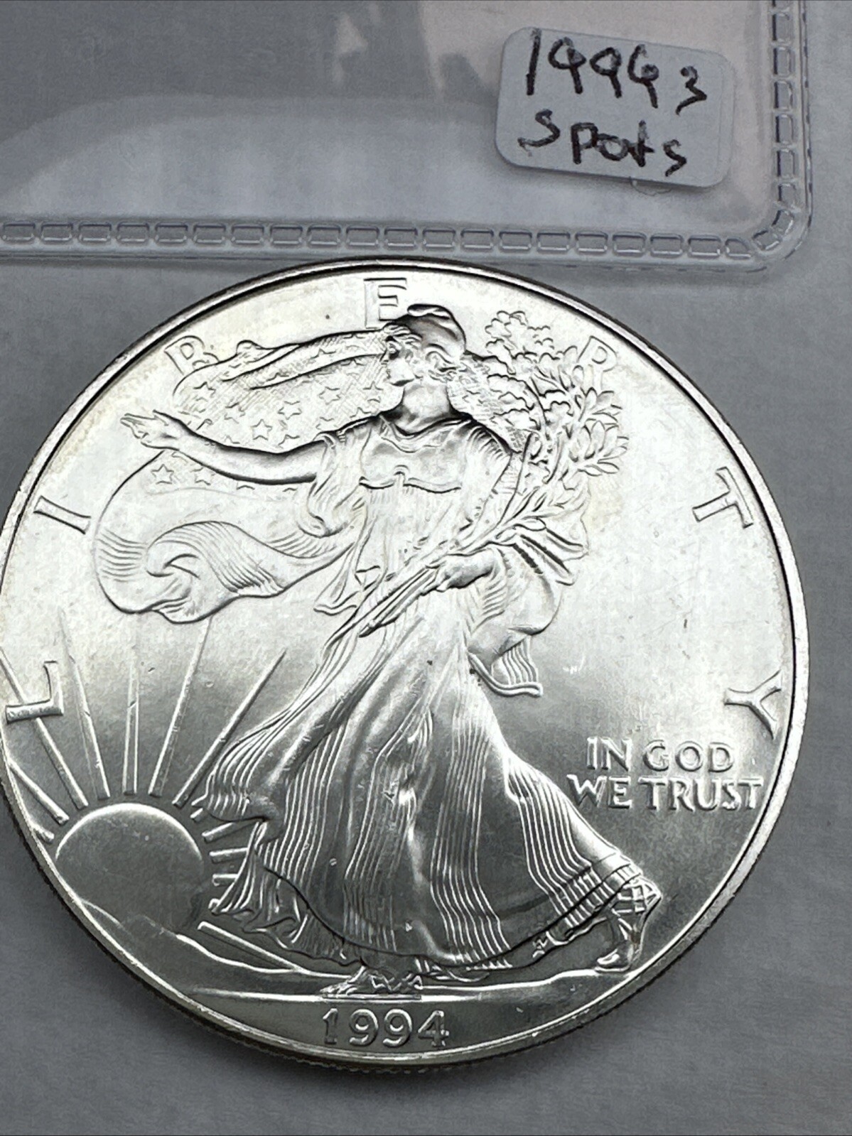 1994 US American Silver Eagle! KEY DATE 1 oz 0.999 fine  Uncirculated Some Spots