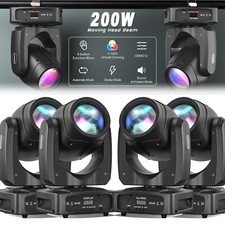 4x 200W LED Moving Head Light 18Prism DMX Colorful Beam DJ Stage Lights Uplights