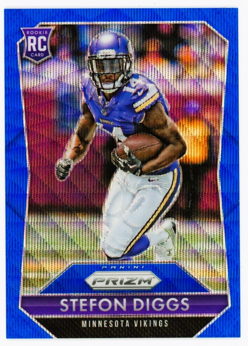 2015 Panini Prizm Stefon Diggs Blue Wave Refractor Rookie Card RC /150 #285 NFL