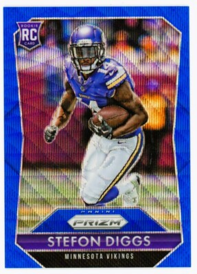 2015 Panini Prizm Stefon Diggs Blue Wave Refractor Rookie Card RC /150 #285 NFL