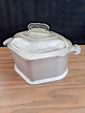 Vintage GUARDIAN WARE Aluminum Triangle Shape 9" x 7" Pot w Glass Lid
