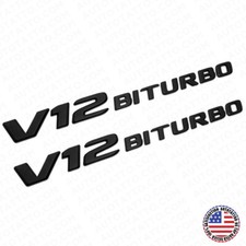 2pcs 17 V12 Biturbo Amg Side Fender Marker Nameplate Emblem Badge Matte Black 2pcs 17 V12 Biturbo Amg Side Fender Marker Nameplate Emblem Badge Matte Black