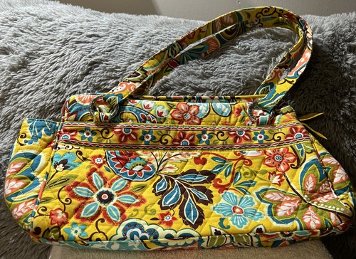 Bolso de mano/bolso de hombro VERA BRADLEY amarillo con estampado floral - Imagen 1 de 4