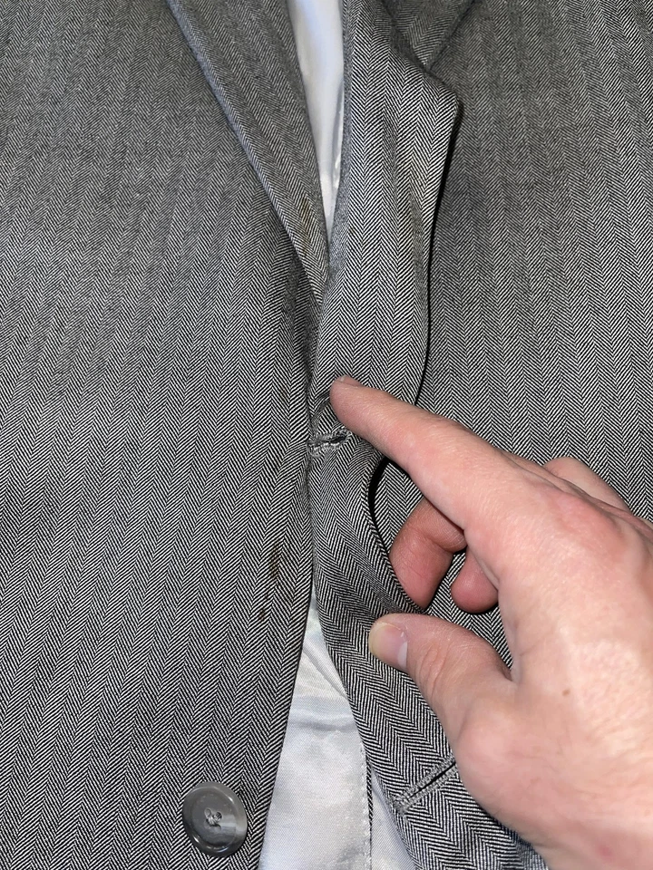 Abrigo deportivo Hickey Freeman para hombre 42 regular gris espiga lana seda EE. UU. Foto 4 de 4