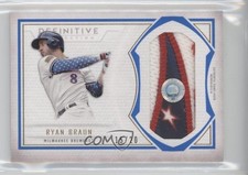 2019 Topps Definitive Collection Jumbo Relic Blue 15/20 Ryan Braun #DJRC-RB mu4