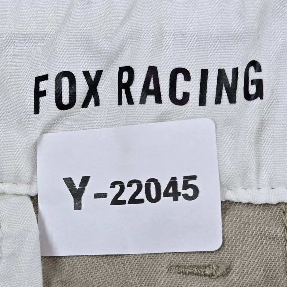 Fox Racing 男式短裤 33 卡其色 Chino 休闲 Gorpcore 标志 10 英寸内缝 — 第 2/4 张图片
