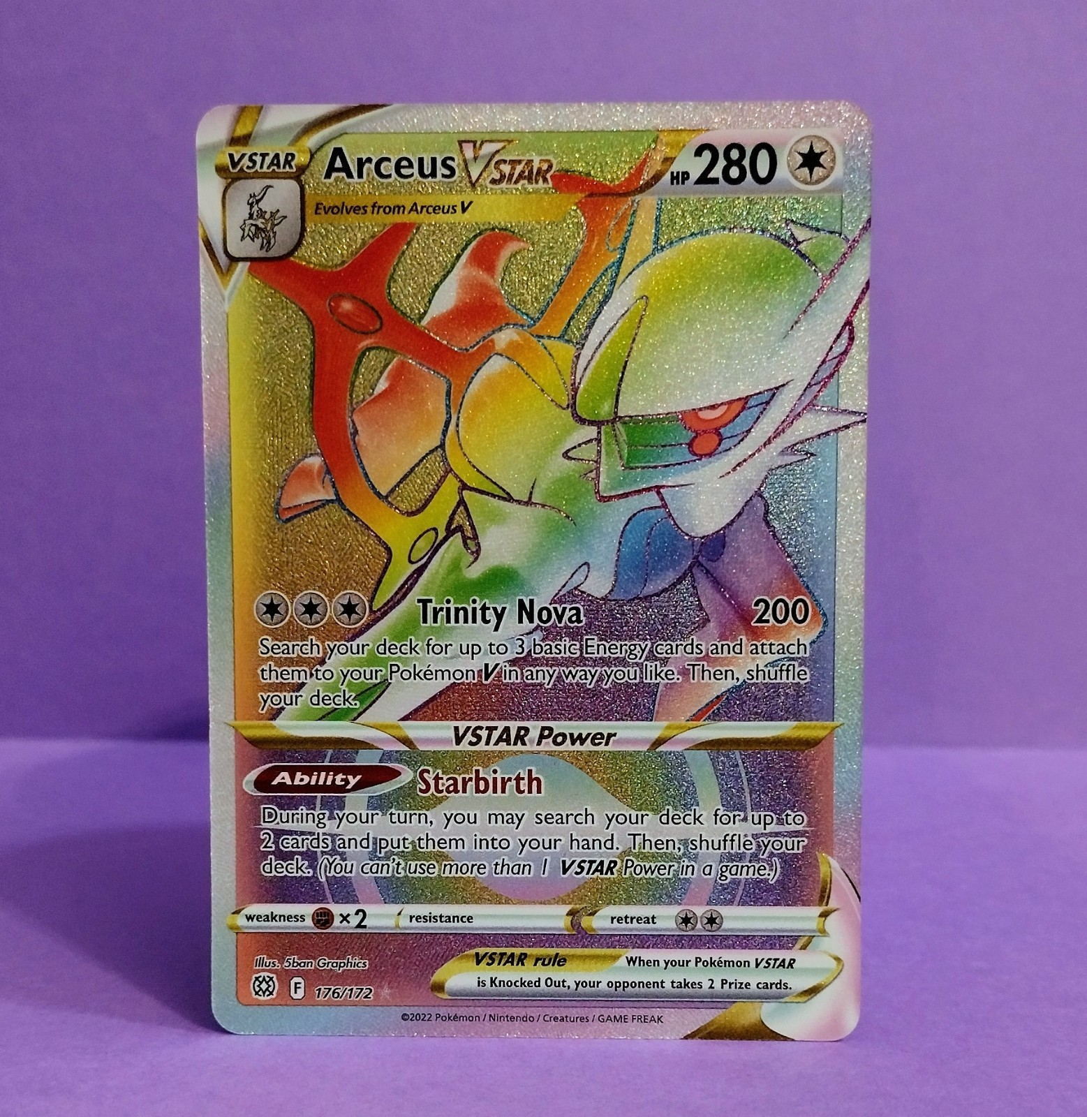 Arceus VSTAR (Secret) 176/172 Swsh09: Brilliant Stars Holo 2022 NM