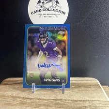 2024 TOPPS CHROME RA-NWI NATE WIGGINS BLUE GEOMETRIC AUTO 033/150  RAVENS