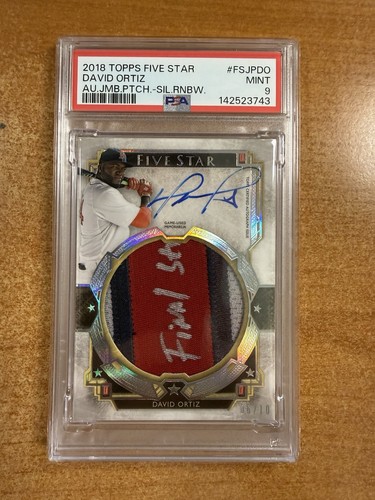 2018 Topps Five Star Autograph Jumbo Patch David Ortiz #/10 PSA 9 Patch Inscribe