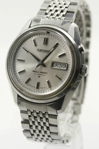 SEIKO Bell-Matic Weekdater 4006-7010 Silver Dial 27J Mens Watch 1977 vintage JPN