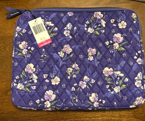 NWT Vera Bradley Laptop Sleeve WILD ROSES Purple Brand New $59 retail Price NEW - Picture 1 of 6