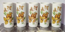 Set vintage 5 bicchieri in ceramica Firma Marisa arte autunnale Salerno anni '70
