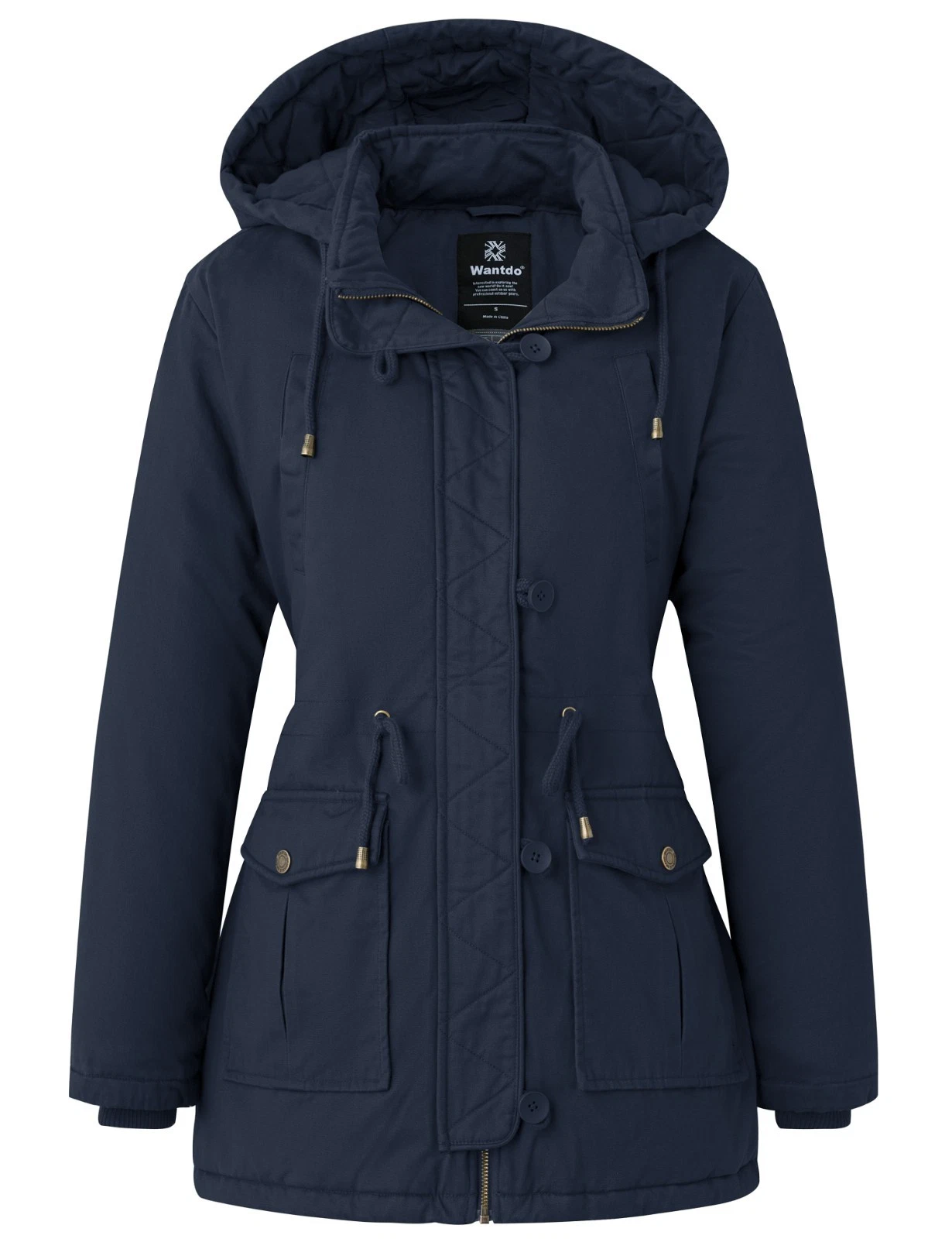 Wantdo Women Winter Puffer Coat Hood Warm Fleece Lined Parka Jacket