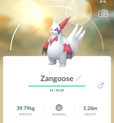 Zangoose Pokemon #335 GO Gen 3 Hoenn regional Exclusive
