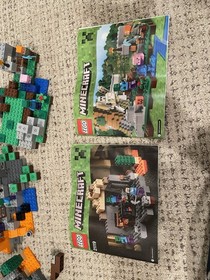 Lego Minecraft The Iron Golem 21123, The Dungeon 21119 , And The Cave 21113 LOT 