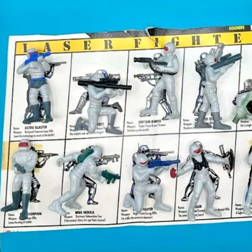 Vintage 1987 Mattel GUTS! Laser Fighters Figure Lot of 10 Action Figures - Image 2 of 3
