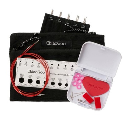 New ChiaoGoo MINI TWIST 5'' Red Lace (US 000 - US 1.5) IC Knitting Set MPN 7500-M