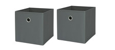 Mainstays Collapsible Fabric Cube Storage Bin, Soothing Grey pack of 2