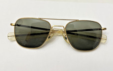 Vintage 60s AMERICAN OPTICAL AO 5 1/2 Gold Plated Aviator Pilot Sunglasses USA