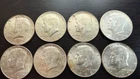 Lot of 8 1968 (2) 1969 (6) Kennedy Half Dollar 40% Silver Good+ Condition