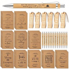 NEW Bible Verse Notebook Gift Set Kraft Bamboo Pen Bookmark FREE SHIPPING