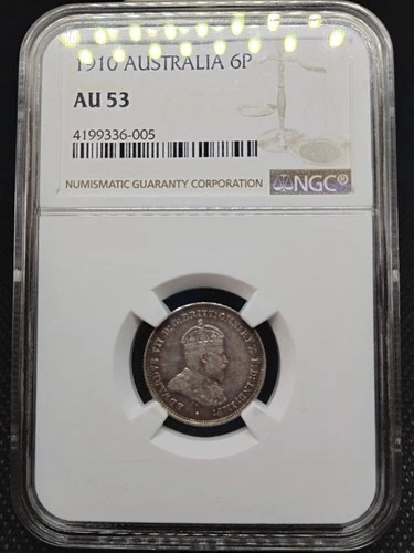 AUSTRALIA 1910 6 PENCE NGC AU53 336005