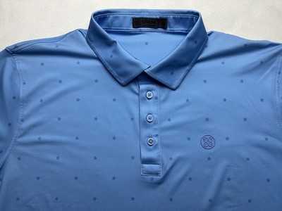 G/Fore Shirt Mens Extra Large XL Blue Performance Celestial Pattern Golf Polo