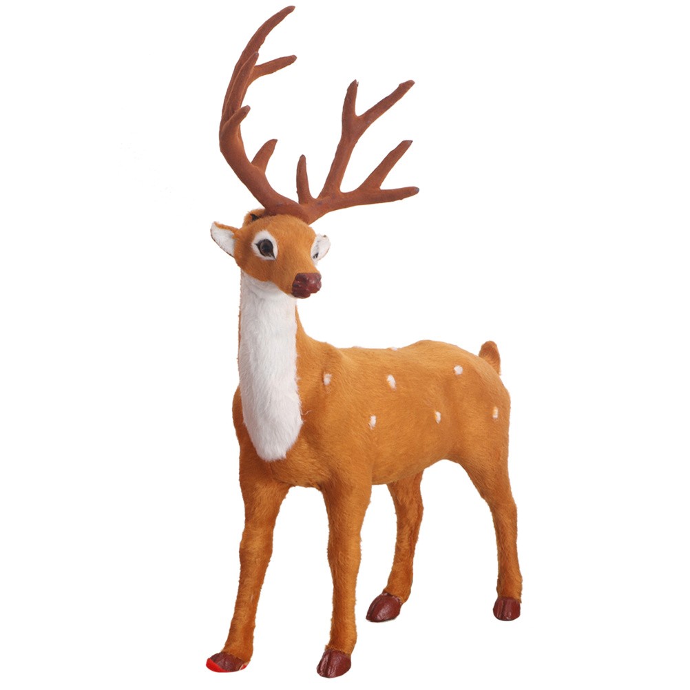 7.9 Inch Plush Elk Christmas Decoration Deer Prop for Home Living Room Kitchen