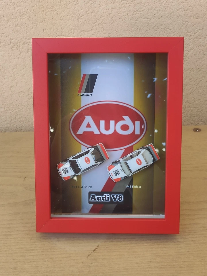 Audi V8 DTM 1990 H.J.Stuck,F.Biela Quadro 3D Modellino 1/87 Herpa - Immagine 3 di 4
