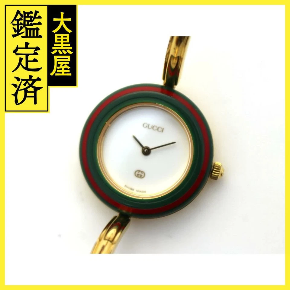 GUCCI Watch Change Bezel 1100 L White GP Quartz Ladies (2148103871306) Used - Image 2 of 4