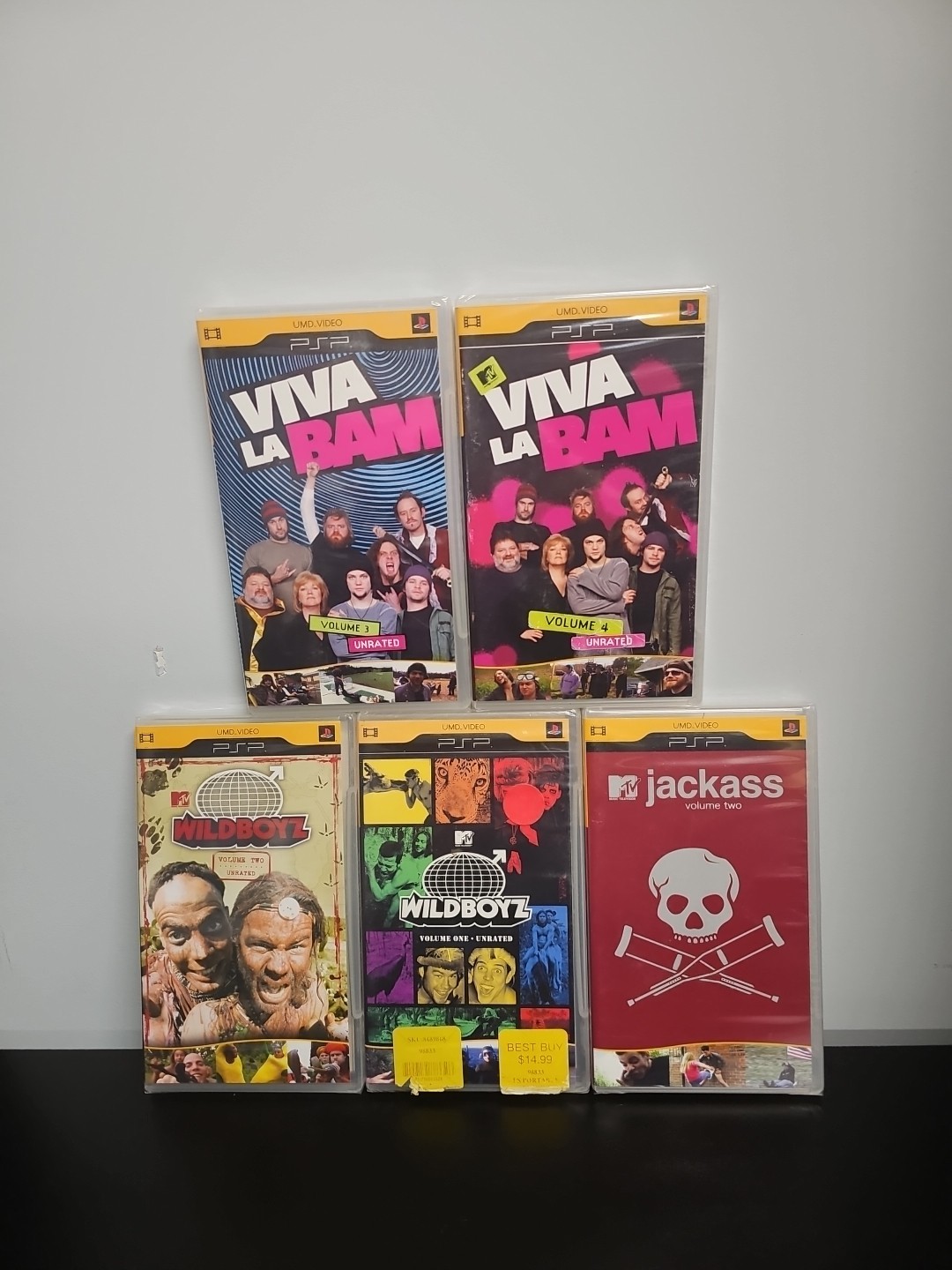 Lot Of 5 UMD PSP Shows - Wildboyz, Viva La Bam, And Jackass