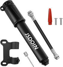 Jsdoin Mini Bike Pump - Portable Universal Presta & Schrader Valve - Frame Mount