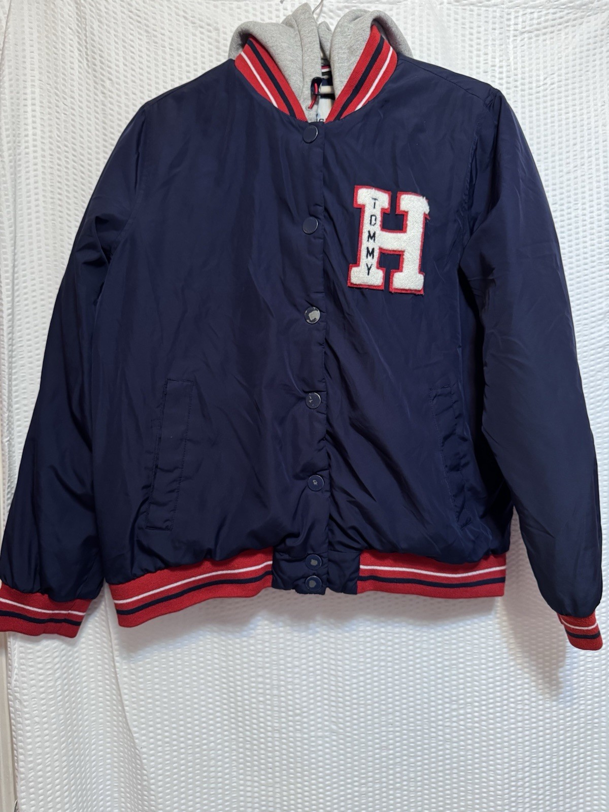 Vintage 2018 Tommy Hilfiger Women's Large Letter Jacket - See Photos Condition